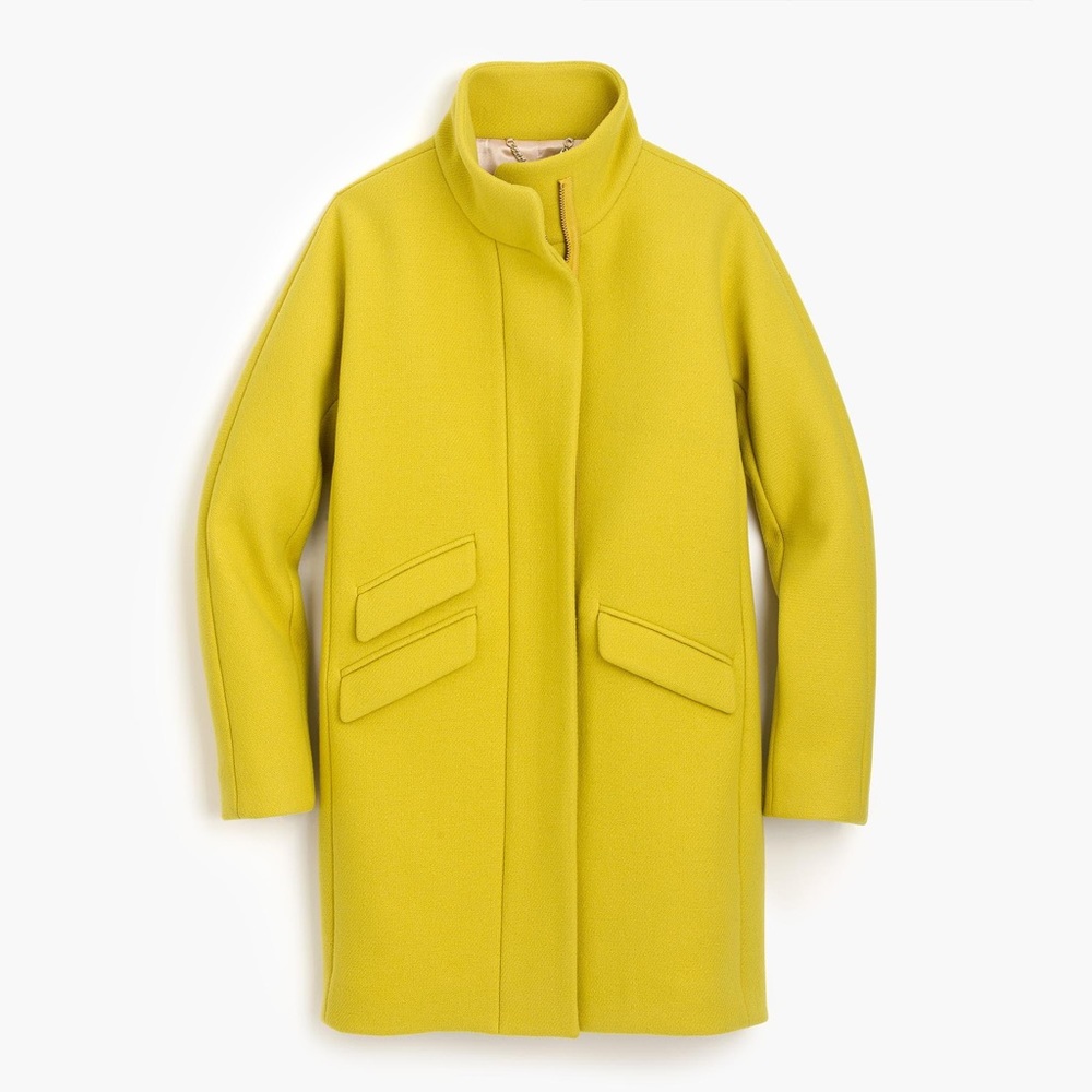 jcrew wool yellow cocoon coat